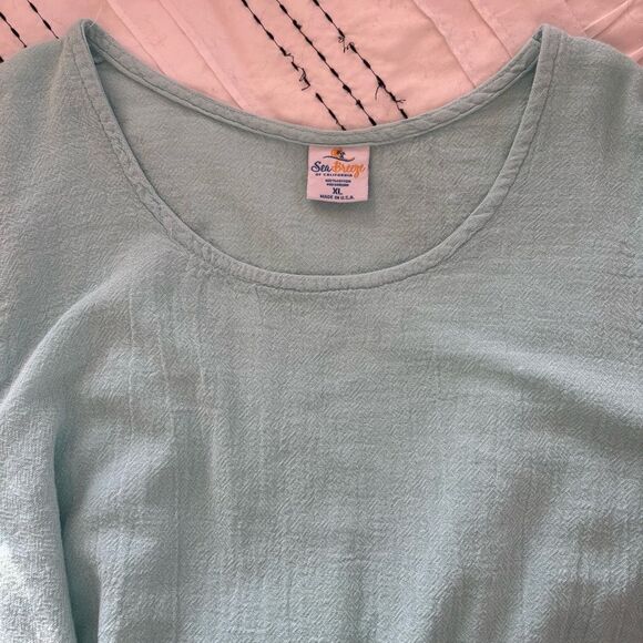Beach Cotton Sea Breeze Womens Tunic Quarter Sleeve Top - Picture 7 of 8